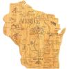 Totally Bamboo Destination Wisconsin State Shaped Serving and Cutting Board, Includes Hang Tie for Wall Display