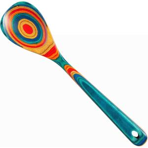 Totally Bamboo Baltique Montego Bay Collection 12-1/2″ Wooden Slotted Cooking Spoon, Safe for Nonstick(Cooking Spoon)