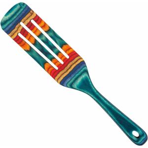 Totally Bamboo Baltique Montego Bay Collection 12-1/2″ Wooden Slotted Cooking Spoon, Safe for Nonstick(Spurtle)