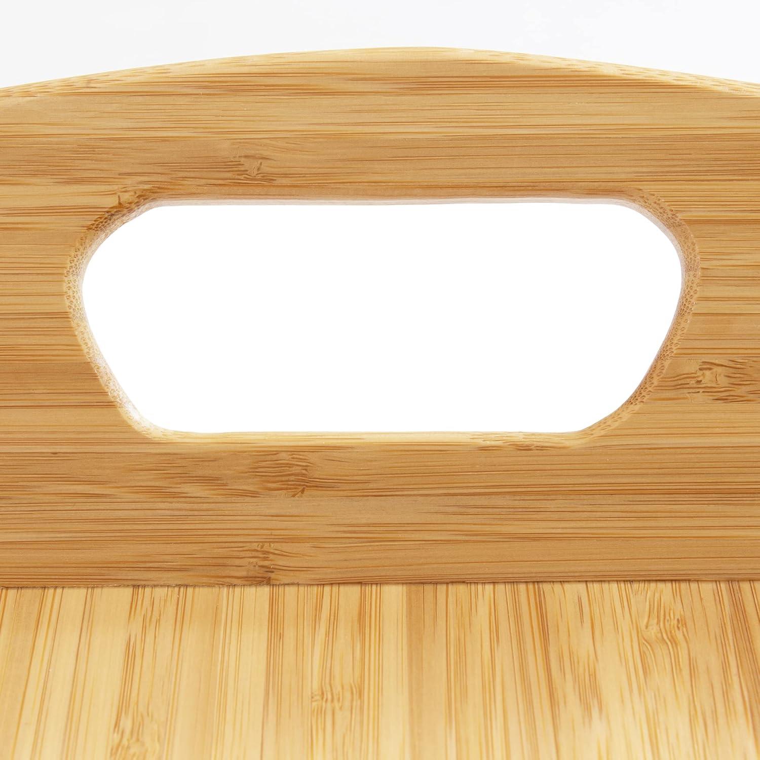 imageTotally Bamboo Butlers Serving Tray with Handles Decorative Tray for Ottoman or Coffee Table 23 x 15