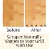 Totally Bamboo Grill Scraper with Bottle Opener – Bristle-Free Bamboo Wooden BBQ Scraper Tool for Outdoor Grill Cleaning – Safe for All Grates, Charcoal and Gas BBQs