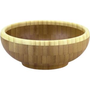 Totally Bamboo Classic Bamboo Serving Bowl, 10″ x 10″ x 3-1/2″(Two-tone)