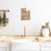Totally Bamboo Utah State Shaped Cutting Board and Charcuterie Serving Platter with Artwork by Wander on Words, Includes Hang Tie for Wall Display(Utah)