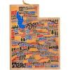 Totally Bamboo Utah State Shaped Cutting Board and Charcuterie Serving Platter with Artwork by Wander on Words, Includes Hang Tie for Wall Display(Utah)