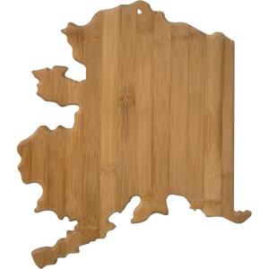 Totally Bamboo Alabama State Shaped Bamboo Serving and Cutting Board(Alaska)