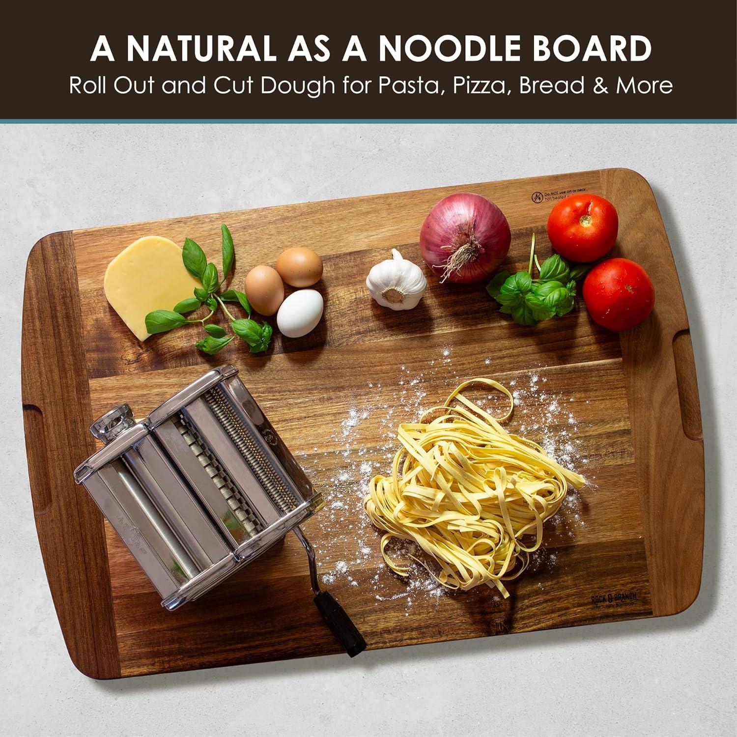 imageRock amp Branch 30 x 20 Acacia Wood Extra Large Cutting Board Stove Top Cover or Over the Sink Chopping Block Noodle Board and Giant Charcuterie Serving Tray