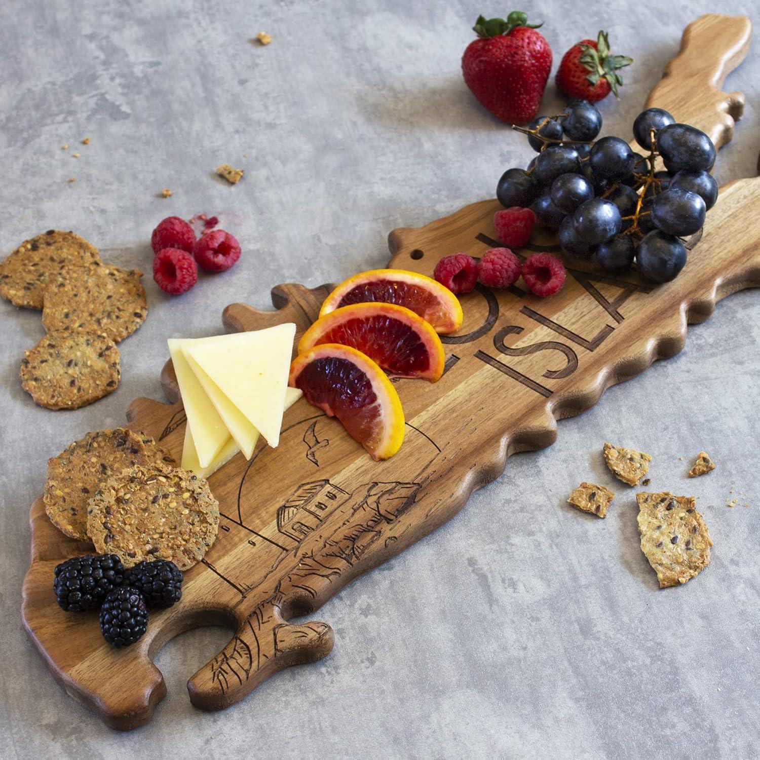 imageTotally Bamboo Rock amp Branch Origins Series North Carolina State Shaped Cutting Board and Charcuterie Serving Tray Includes Hang Tie for Wall Display 18 x 8 x 06Long Island