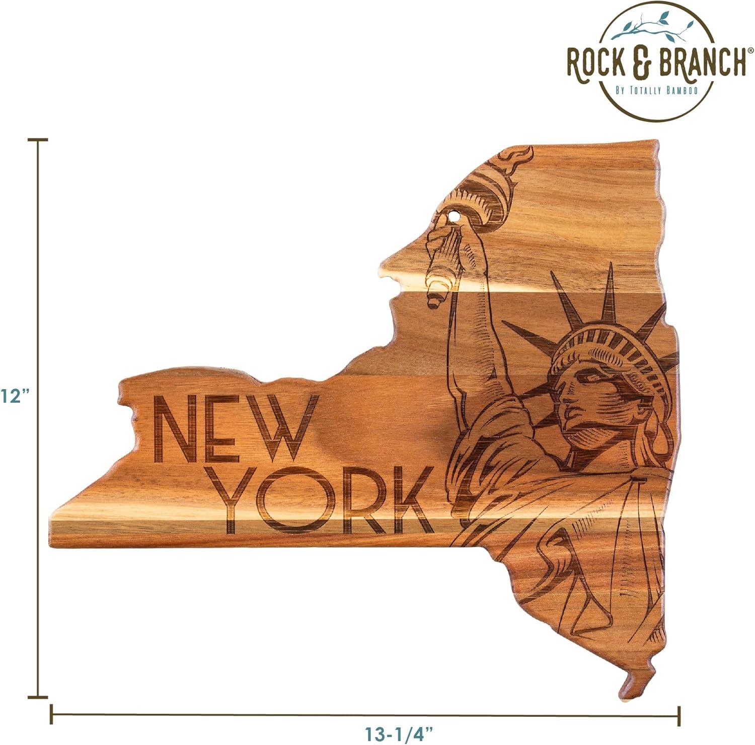 imageTotally Bamboo Rock amp Branch Origins Series North Carolina State Shaped Cutting Board and Charcuterie Serving Tray Includes Hang Tie for Wall Display 18 x 8 x 06New York