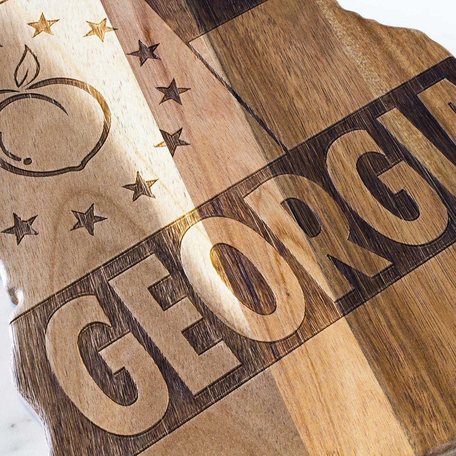 imageTotally Bamboo Rock amp Branch Origins Series North Carolina State Shaped Cutting Board and Charcuterie Serving Tray Includes Hang Tie for Wall Display 18 x 8 x 06Georgia