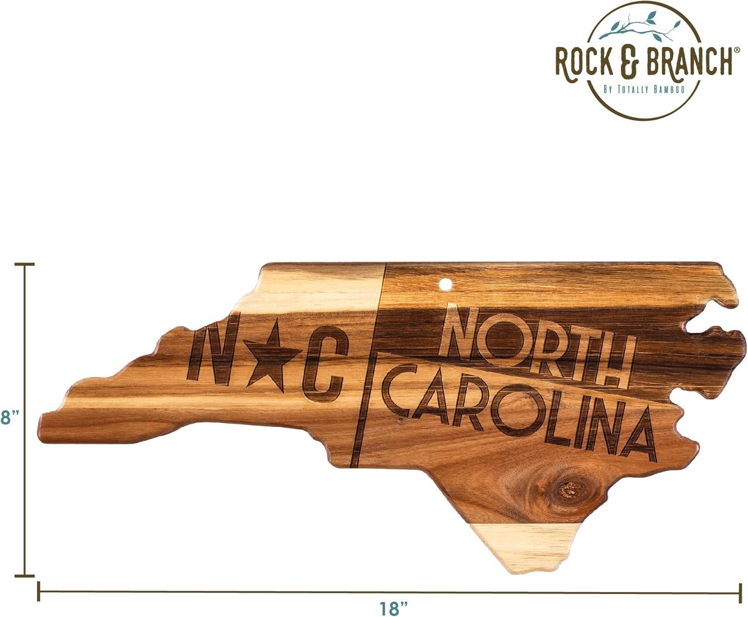 imageTotally Bamboo Rock amp Branch Origins Series North Carolina State Shaped Cutting Board and Charcuterie Serving Tray Includes Hang Tie for Wall Display 18 x 8 x 06North Carolina