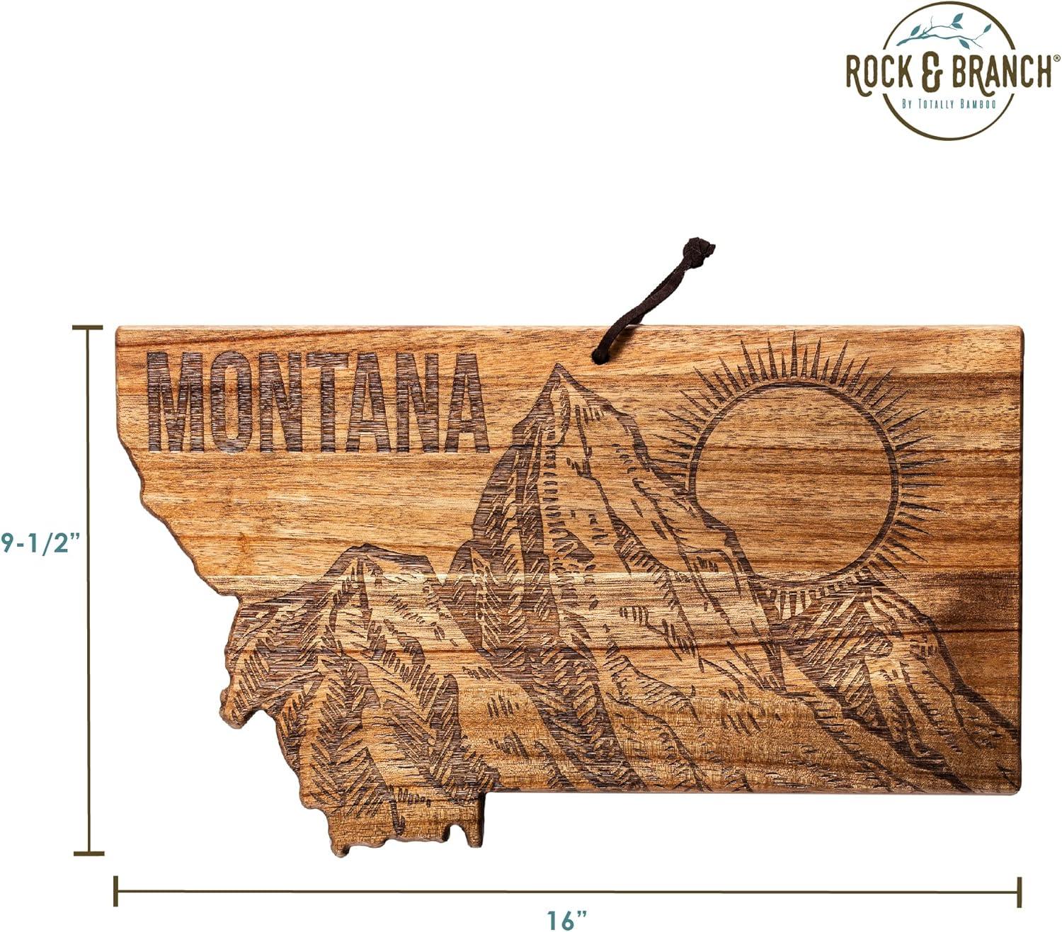 imageTotally Bamboo Rock amp Branch Origins Series North Carolina State Shaped Cutting Board and Charcuterie Serving Tray Includes Hang Tie for Wall Display 18 x 8 x 06Montana