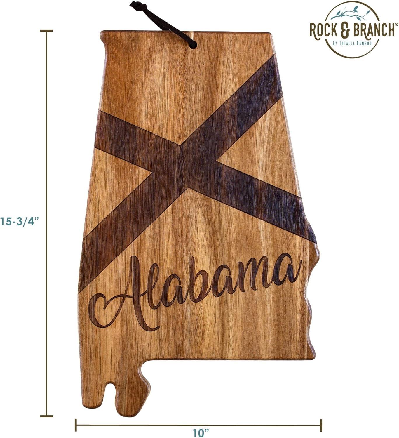 imageTotally Bamboo Rock amp Branch Origins Series North Carolina State Shaped Cutting Board and Charcuterie Serving Tray Includes Hang Tie for Wall Display 18 x 8 x 06Alabama