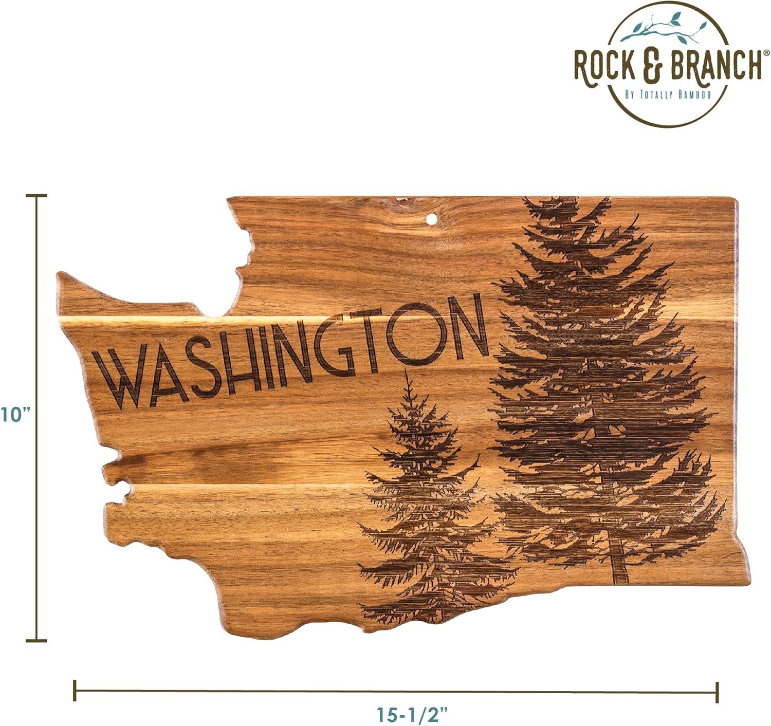 imageTotally Bamboo Rock amp Branch Origins Series North Carolina State Shaped Cutting Board and Charcuterie Serving Tray Includes Hang Tie for Wall Display 18 x 8 x 06Washington