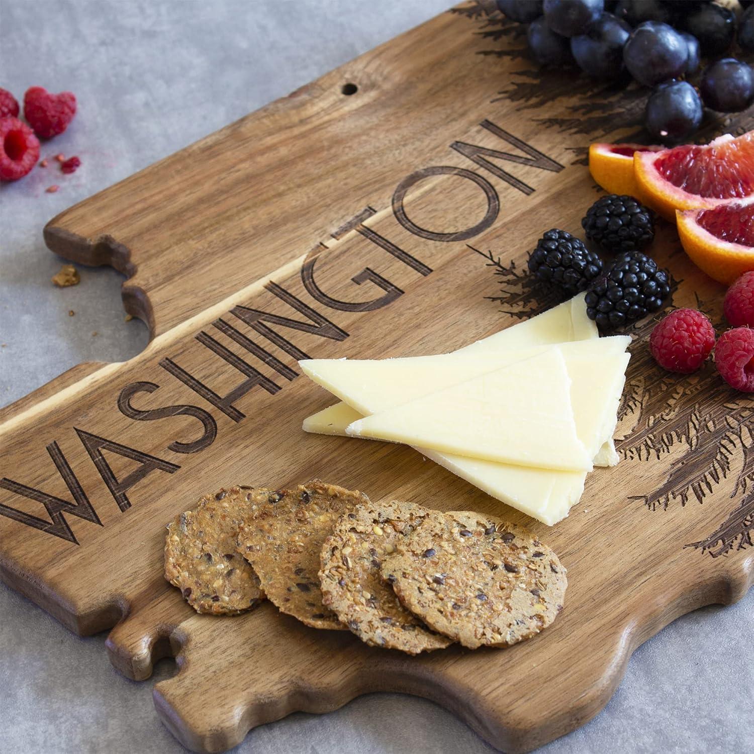 imageTotally Bamboo Rock amp Branch Origins Series North Carolina State Shaped Cutting Board and Charcuterie Serving Tray Includes Hang Tie for Wall Display 18 x 8 x 06Washington