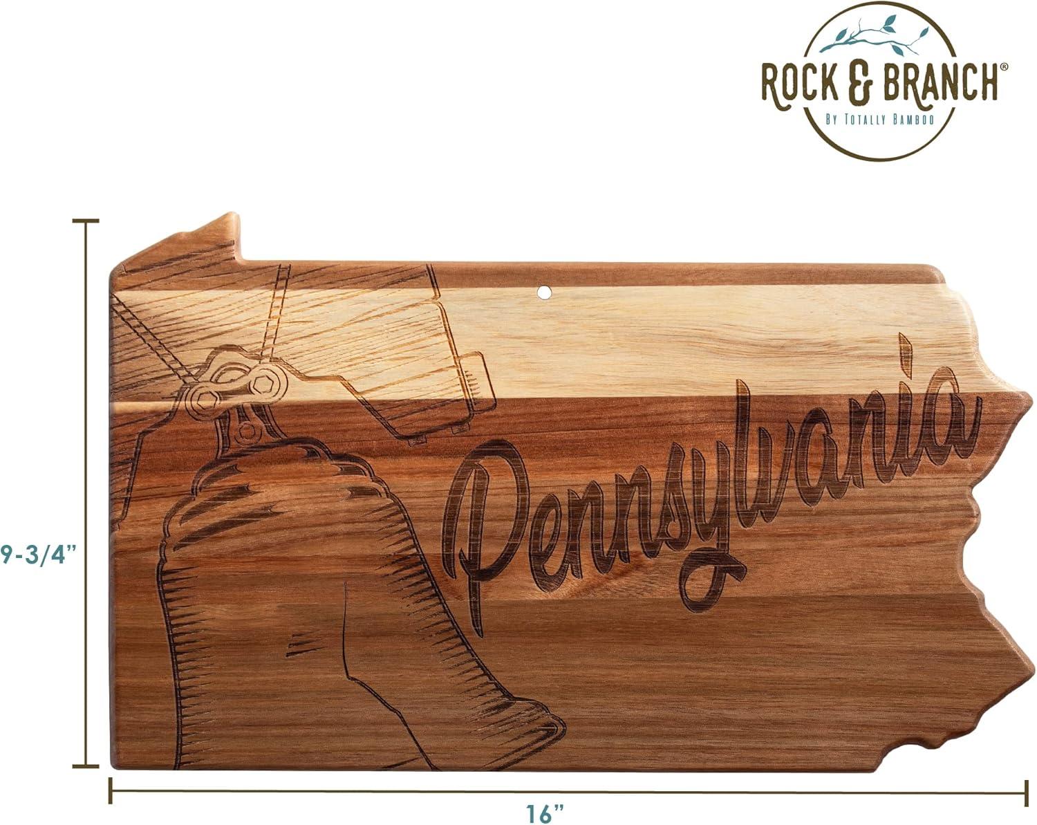 imageTotally Bamboo Rock amp Branch Origins Series North Carolina State Shaped Cutting Board and Charcuterie Serving Tray Includes Hang Tie for Wall Display 18 x 8 x 06Pennsylvania