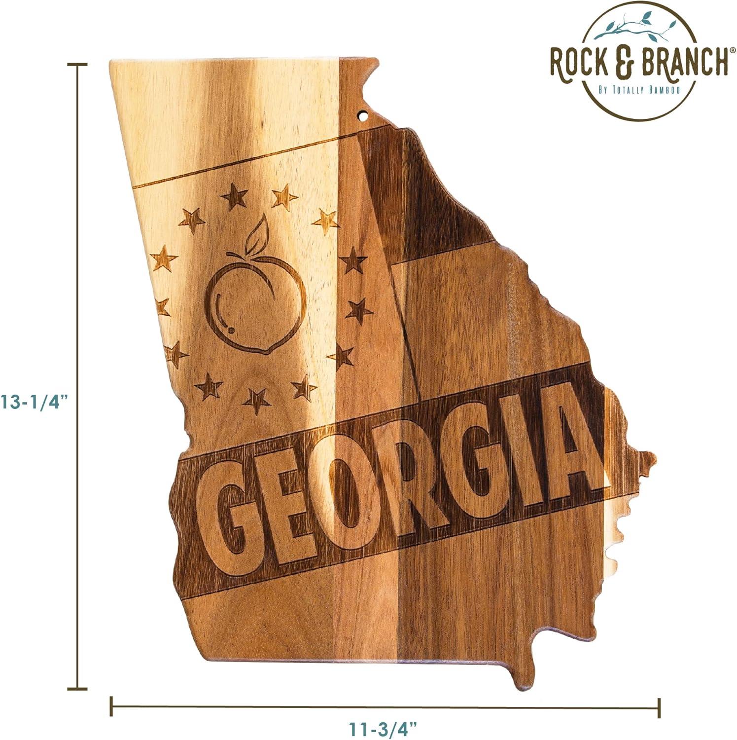 imageTotally Bamboo Rock amp Branch Origins Series North Carolina State Shaped Cutting Board and Charcuterie Serving Tray Includes Hang Tie for Wall Display 18 x 8 x 06Georgia