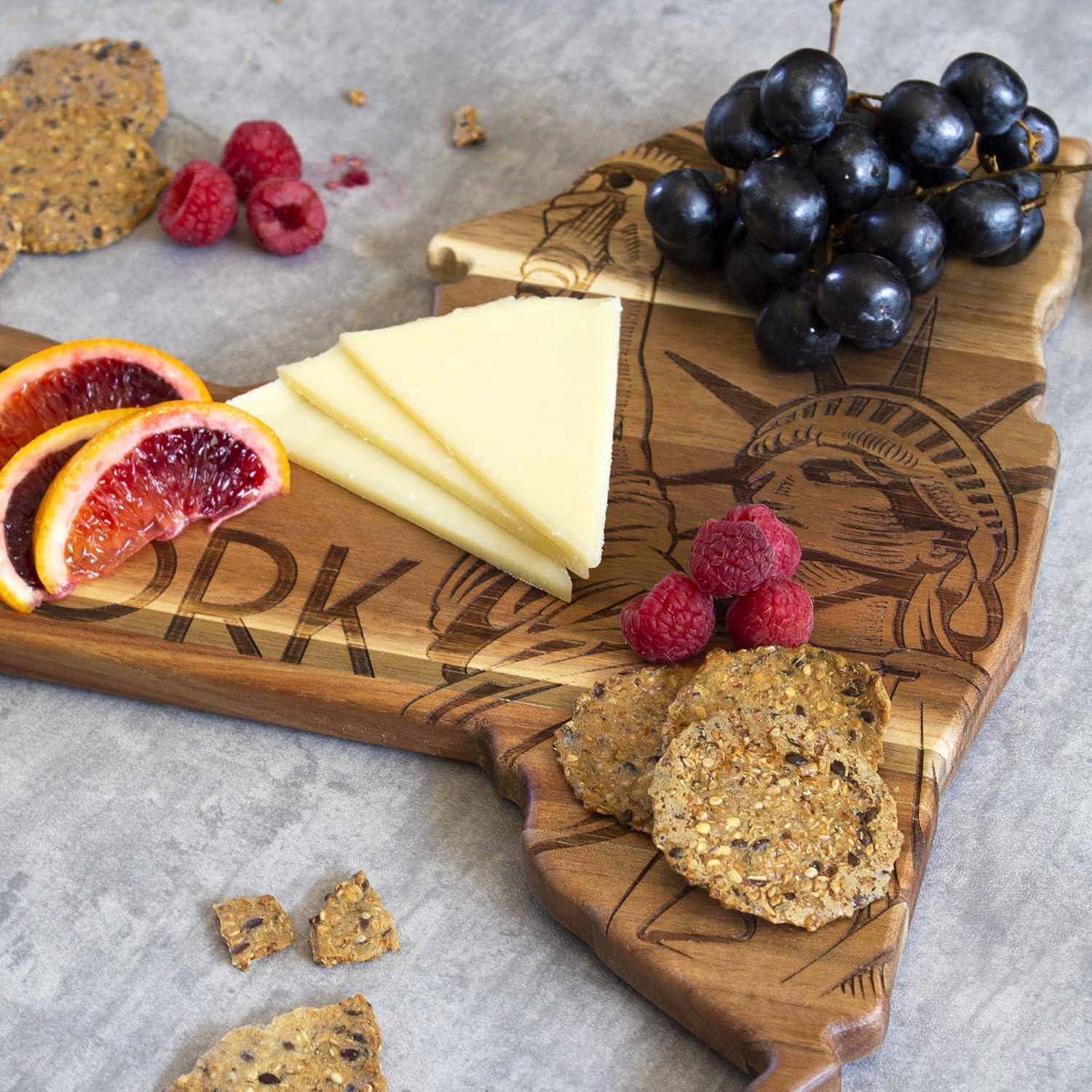 imageTotally Bamboo Rock amp Branch Origins Series North Carolina State Shaped Cutting Board and Charcuterie Serving Tray Includes Hang Tie for Wall Display 18 x 8 x 06New York