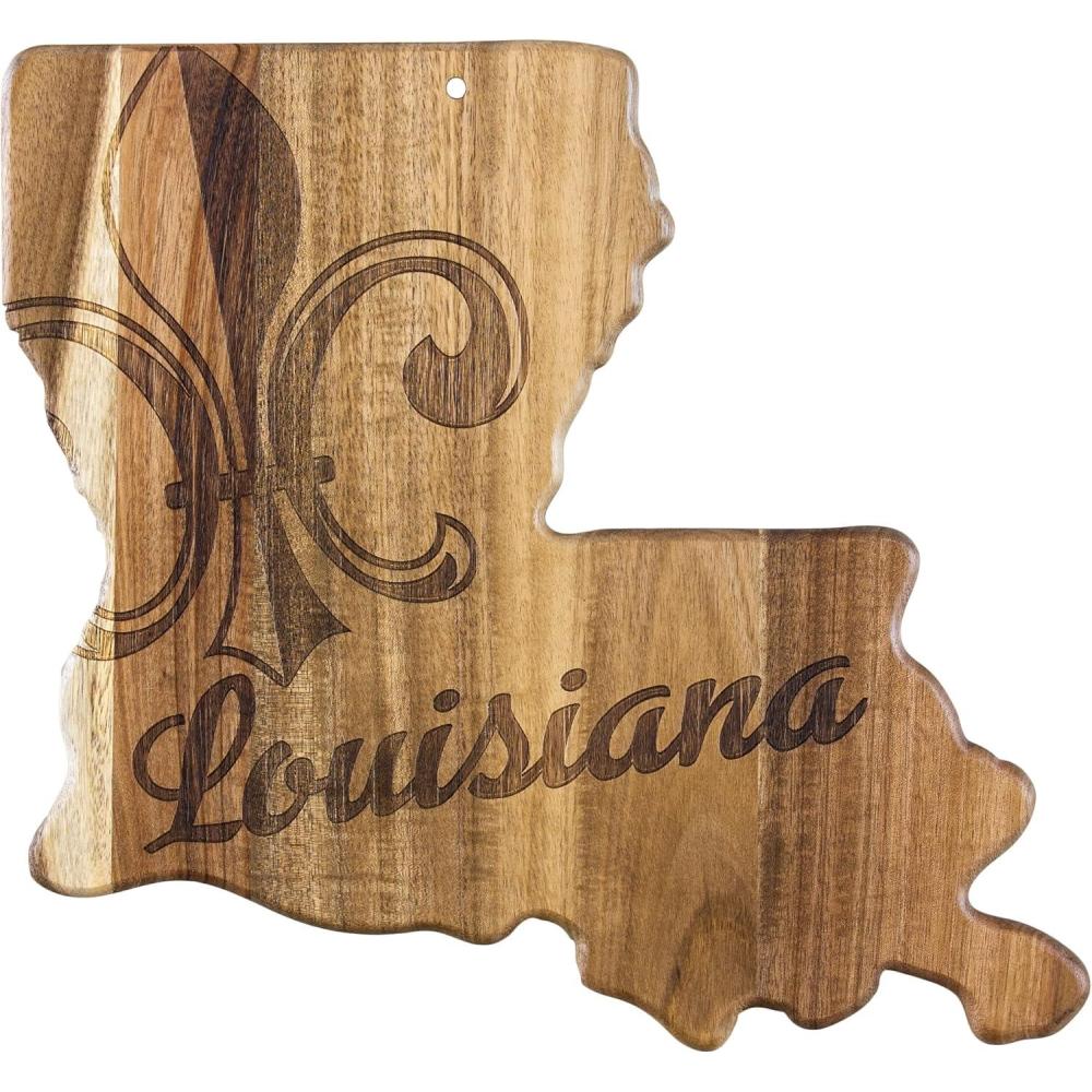 imageTotally Bamboo Rock amp Branch Origins Series North Carolina State Shaped Cutting Board and Charcuterie Serving Tray Includes Hang Tie for Wall Display 18 x 8 x 06Louisiana