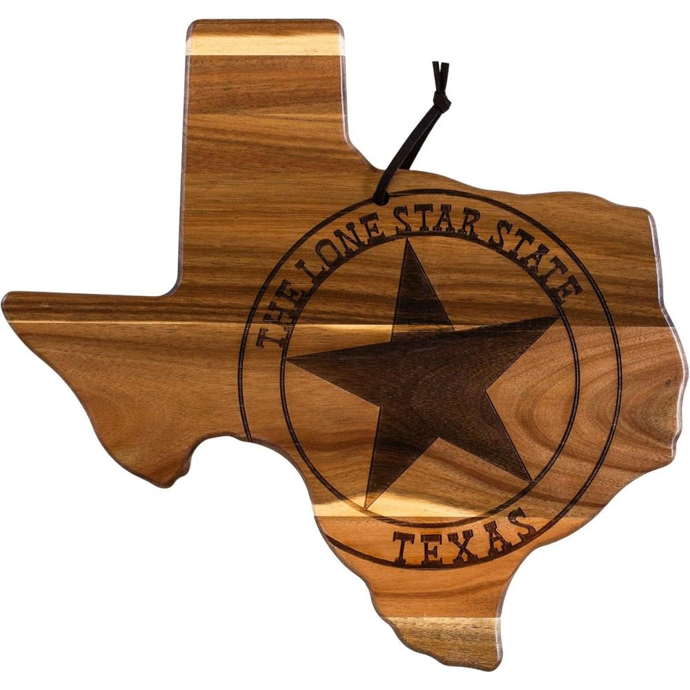 imageTotally Bamboo Rock amp Branch Origins Series North Carolina State Shaped Cutting Board and Charcuterie Serving Tray Includes Hang Tie for Wall Display 18 x 8 x 06Texas