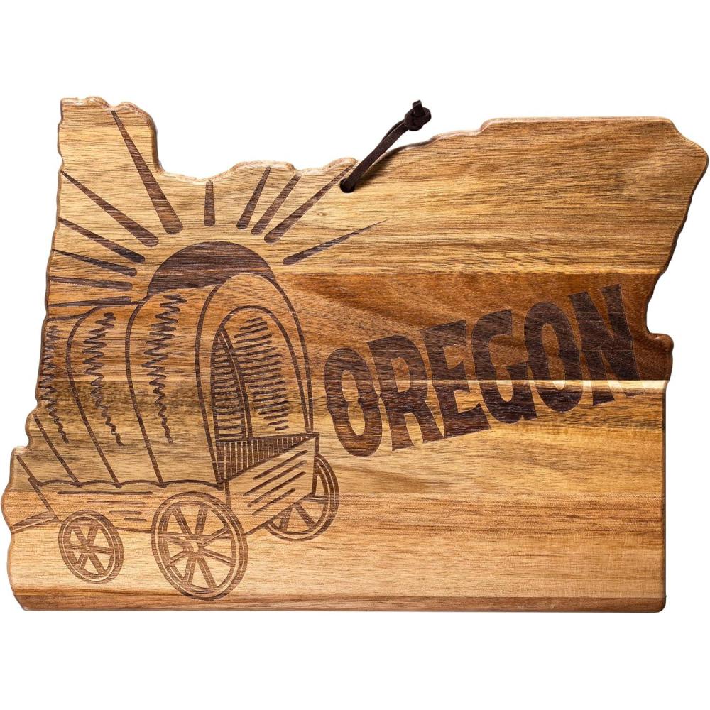 imageTotally Bamboo Rock amp Branch Origins Series North Carolina State Shaped Cutting Board and Charcuterie Serving Tray Includes Hang Tie for Wall Display 18 x 8 x 06Oregon