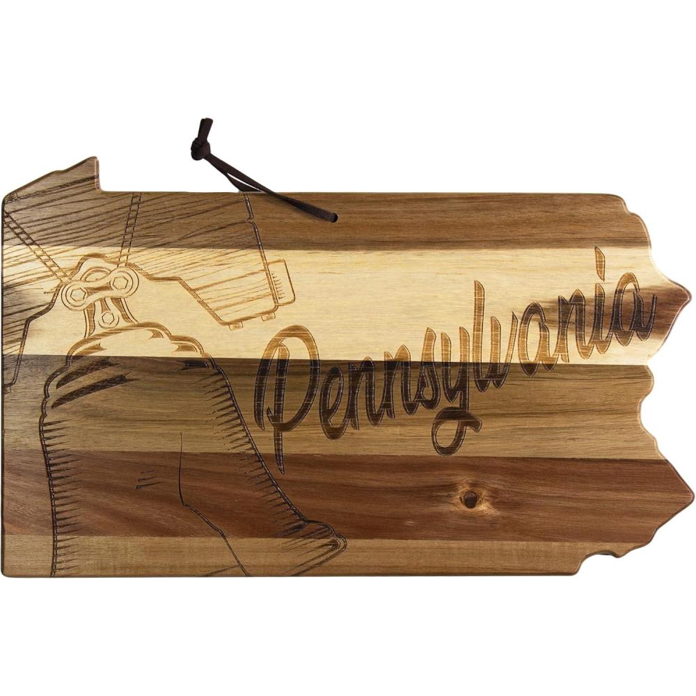 imageTotally Bamboo Rock amp Branch Origins Series North Carolina State Shaped Cutting Board and Charcuterie Serving Tray Includes Hang Tie for Wall Display 18 x 8 x 06Pennsylvania
