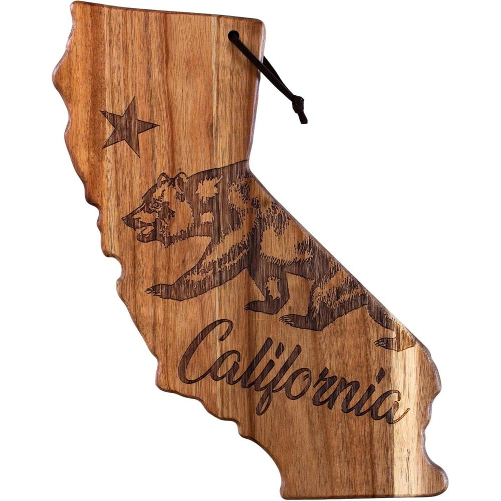 imageTotally Bamboo Rock amp Branch Origins Series North Carolina State Shaped Cutting Board and Charcuterie Serving Tray Includes Hang Tie for Wall Display 18 x 8 x 06California