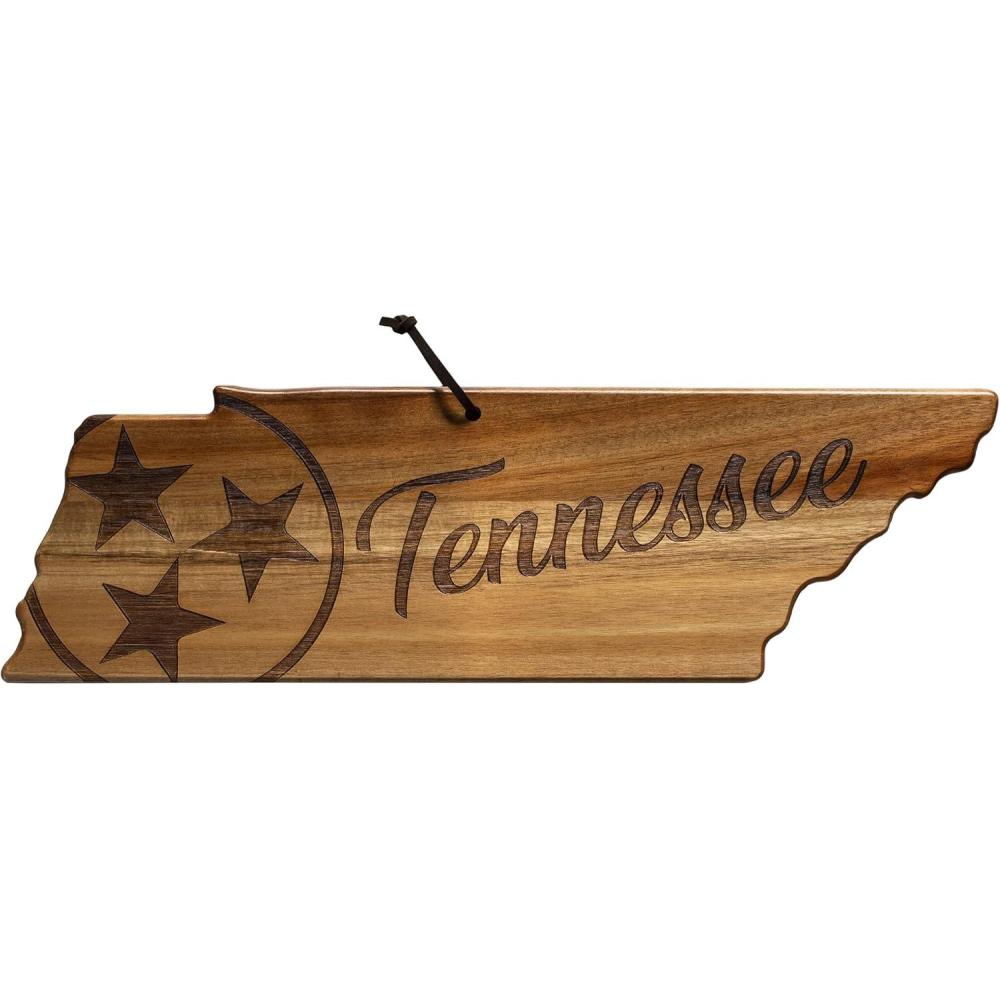 imageTotally Bamboo Rock amp Branch Origins Series North Carolina State Shaped Cutting Board and Charcuterie Serving Tray Includes Hang Tie for Wall Display 18 x 8 x 06Tennessee