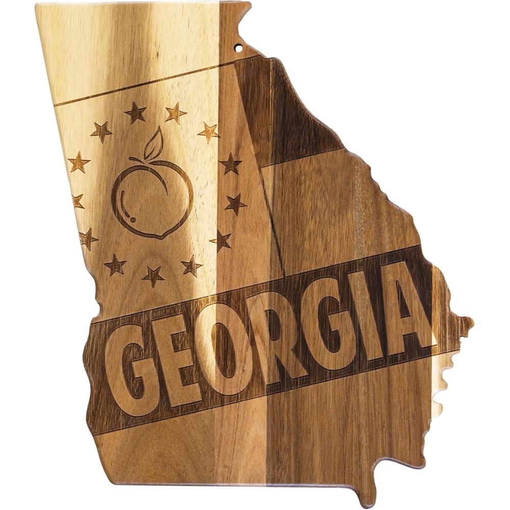 imageTotally Bamboo Rock amp Branch Origins Series North Carolina State Shaped Cutting Board and Charcuterie Serving Tray Includes Hang Tie for Wall Display 18 x 8 x 06Georgia