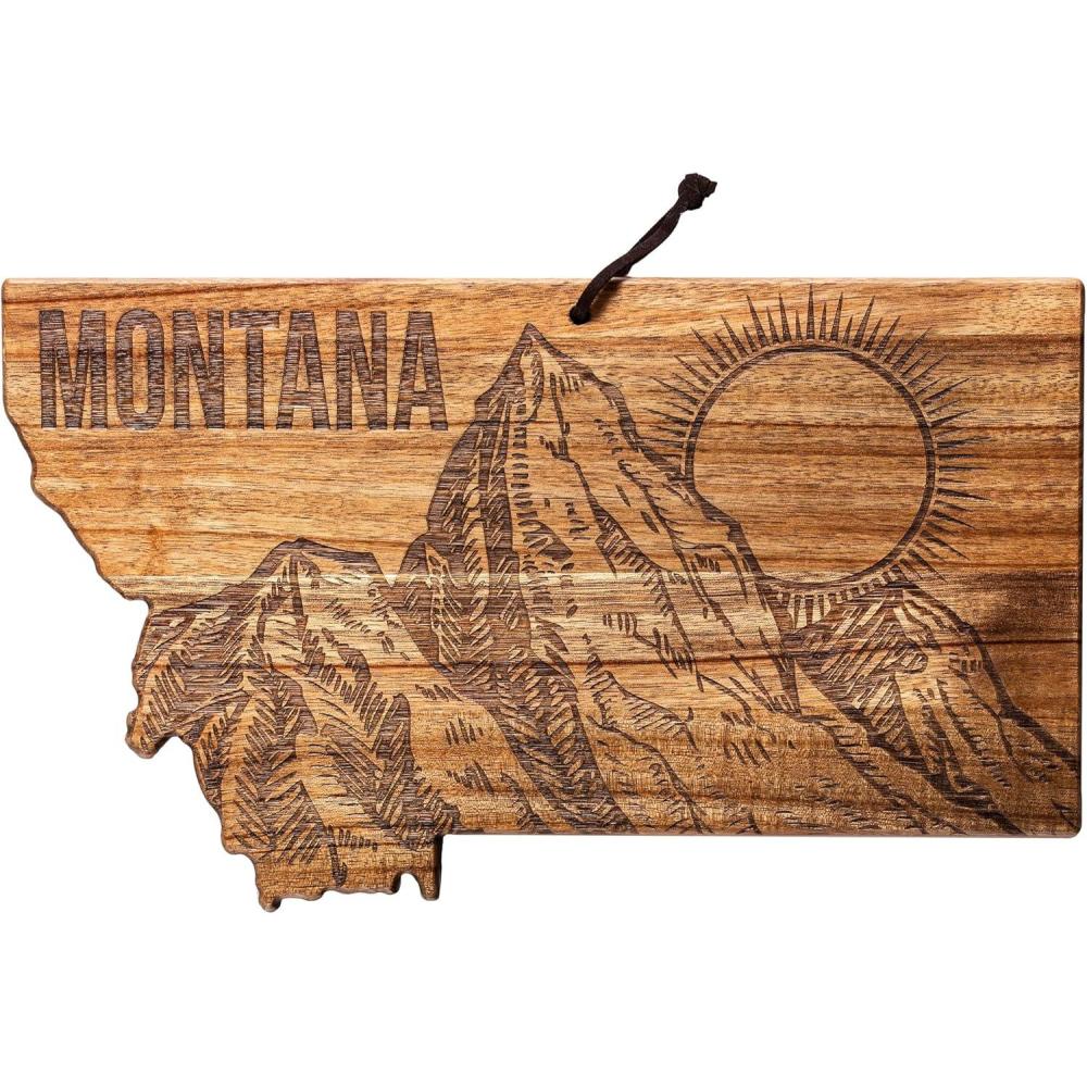 imageTotally Bamboo Rock amp Branch Origins Series North Carolina State Shaped Cutting Board and Charcuterie Serving Tray Includes Hang Tie for Wall Display 18 x 8 x 06Montana