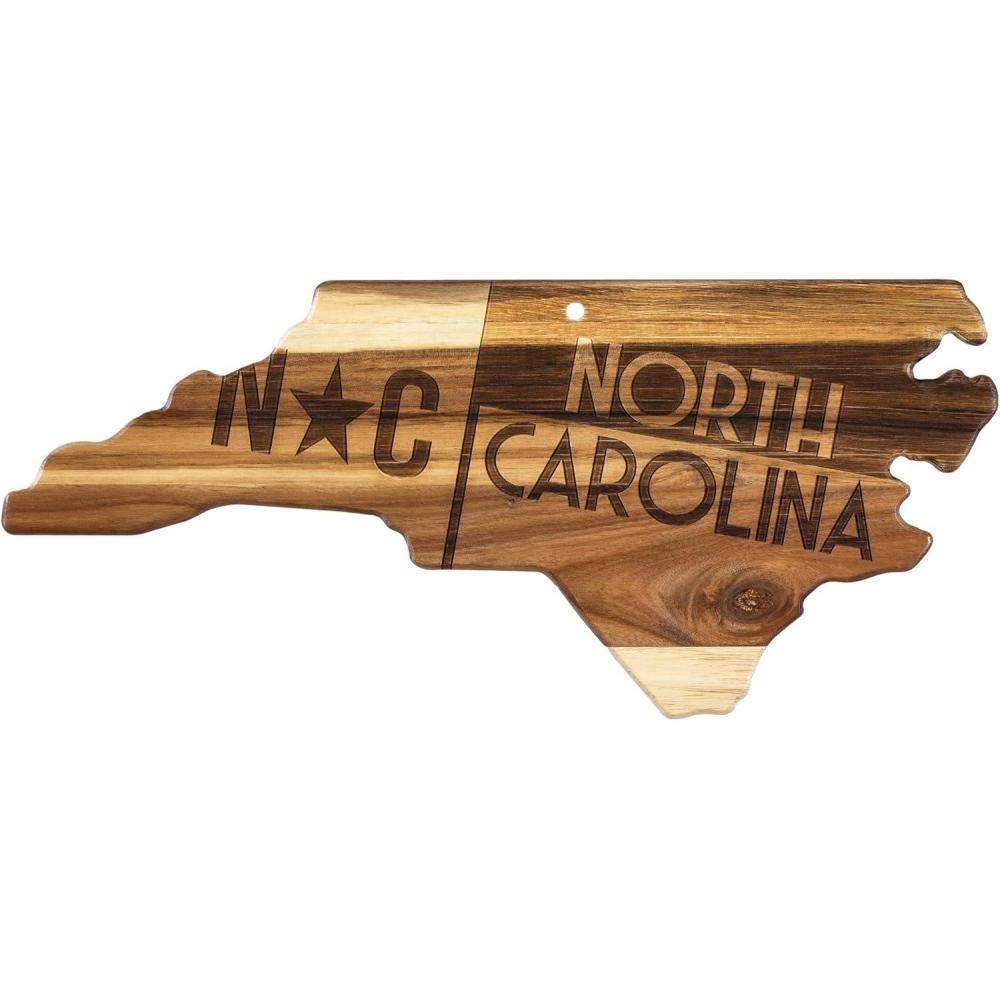 imageTotally Bamboo Rock amp Branch Origins Series North Carolina State Shaped Cutting Board and Charcuterie Serving Tray Includes Hang Tie for Wall Display 18 x 8 x 06North Carolina