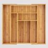 Totally Bamboo Kitchen Drawer Organizer, Expandable Silverware Organizer and Utensil Holder, 8 Compartments with Dividers