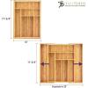 Totally Bamboo Kitchen Drawer Organizer, Expandable Silverware Organizer and Utensil Holder, 8 Compartments with Dividers