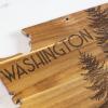 Totally Bamboo Rock & Branch Origins Series North Carolina State Shaped Cutting Board and Charcuterie Serving Tray, Includes Hang Tie for Wall Display 18″ x 8″ x 0.6″(Washington)