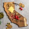 Totally Bamboo Rock & Branch Origins Series North Carolina State Shaped Cutting Board and Charcuterie Serving Tray, Includes Hang Tie for Wall Display 18″ x 8″ x 0.6″(California)