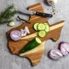 Totally Bamboo Rock & Branch Origins Series North Carolina State Shaped Cutting Board and Charcuterie Serving Tray, Includes Hang Tie for Wall Display 18″ x 8″ x 0.6″(Texas)