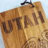 Totally Bamboo Rock & Branch Origins Series North Carolina State Shaped Cutting Board and Charcuterie Serving Tray, Includes Hang Tie for Wall Display 18″ x 8″ x 0.6″(Utah)