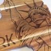 Totally Bamboo Rock & Branch Origins Series North Carolina State Shaped Cutting Board and Charcuterie Serving Tray, Includes Hang Tie for Wall Display 18″ x 8″ x 0.6″(New York)