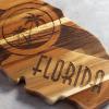 Totally Bamboo Rock & Branch Origins Series North Carolina State Shaped Cutting Board and Charcuterie Serving Tray, Includes Hang Tie for Wall Display 18″ x 8″ x 0.6″(Florida)