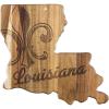 Totally Bamboo Rock & Branch Origins Series North Carolina State Shaped Cutting Board and Charcuterie Serving Tray, Includes Hang Tie for Wall Display 18″ x 8″ x 0.6″(Louisiana)
