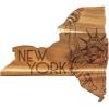 Totally Bamboo Rock & Branch Origins Series North Carolina State Shaped Cutting Board and Charcuterie Serving Tray, Includes Hang Tie for Wall Display 18″ x 8″ x 0.6″(New York)