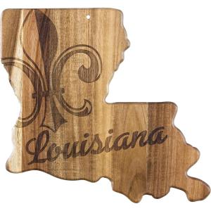 Totally Bamboo Rock & Branch Origins Series North Carolina State Shaped Cutting Board and Charcuterie Serving Tray, Includes Hang Tie for Wall Display 18″ x 8″ x 0.6″(Louisiana)