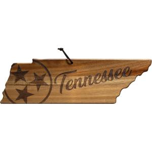 Totally Bamboo Rock & Branch Origins Series North Carolina State Shaped Cutting Board and Charcuterie Serving Tray, Includes Hang Tie for Wall Display 18″ x 8″ x 0.6″(Tennessee)