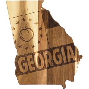 Totally Bamboo Rock & Branch Origins Series North Carolina State Shaped Cutting Board and Charcuterie Serving Tray, Includes Hang Tie for Wall Display 18″ x 8″ x 0.6″(Georgia)