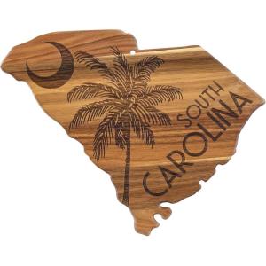 Totally Bamboo Rock & Branch Origins Series North Carolina State Shaped Cutting Board and Charcuterie Serving Tray, Includes Hang Tie for Wall Display 18″ x 8″ x 0.6″(South Carolina)