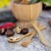 Totally Bamboo 3-Piece Bamboo Flatware Set, Dishwasher-Safe Fork, Spoon and Knife