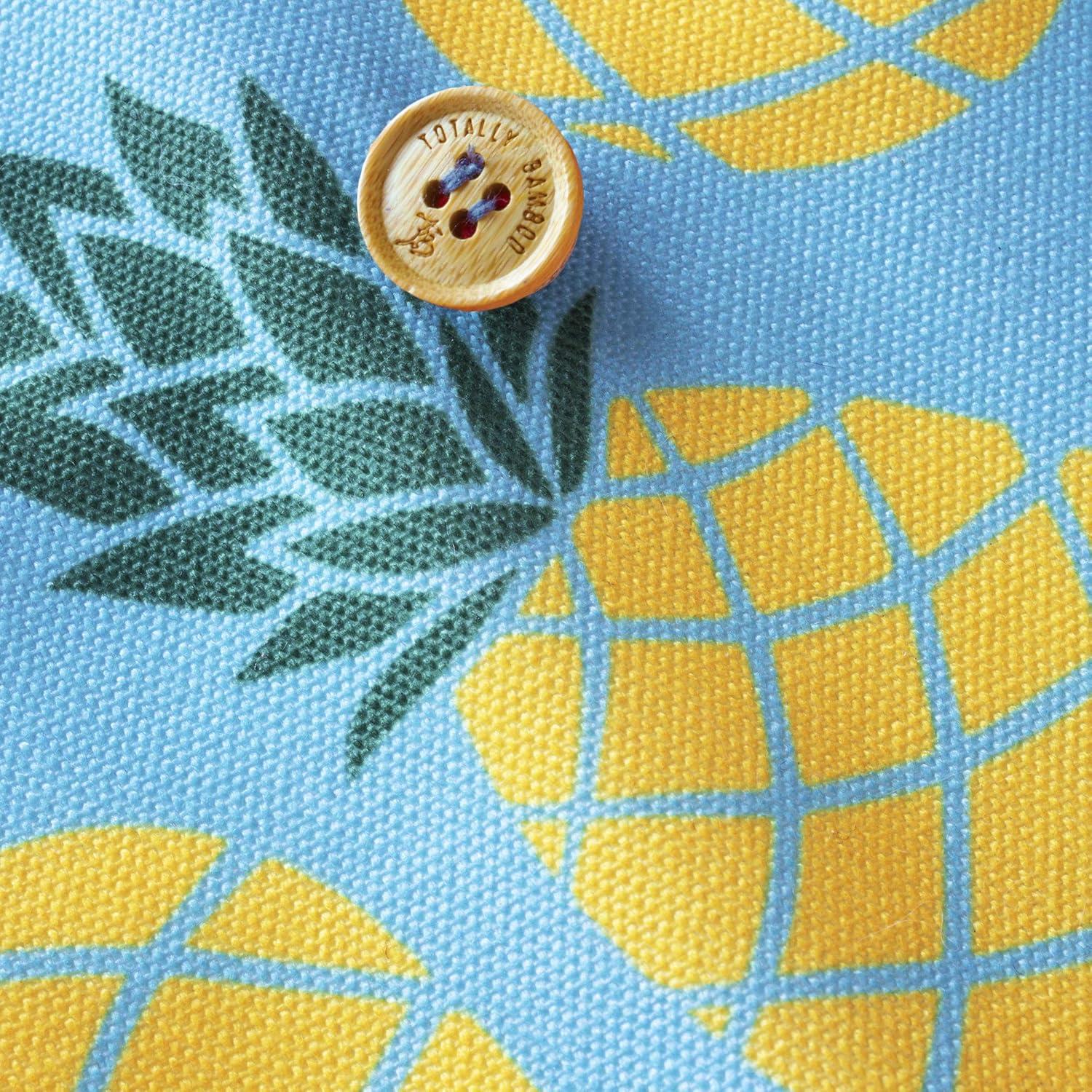 imageTotally Bamboo Take Along Reusable Bamboo Utensil Set with Straw Dishwasher Safe Pineapple DesignBlue Pineapple