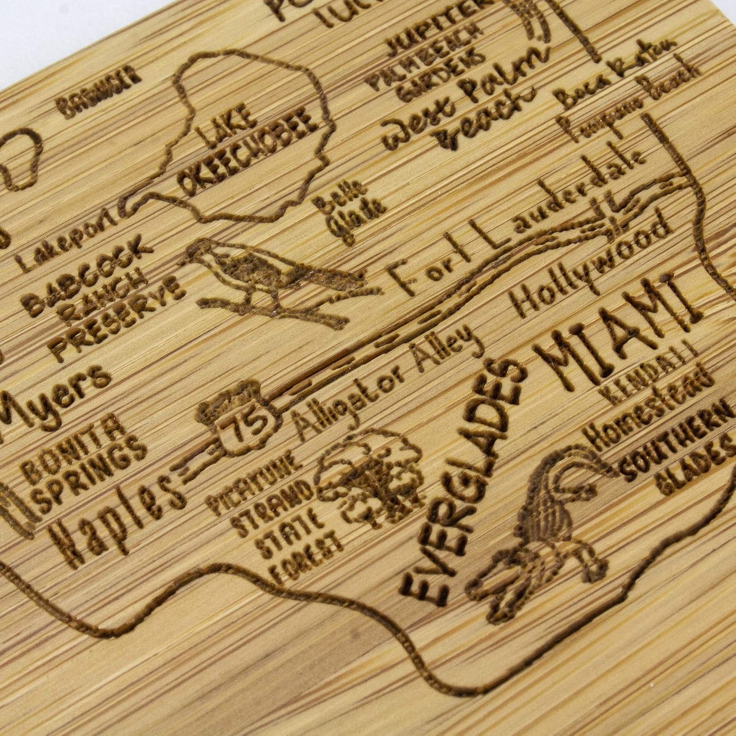 image:imageTotally Bamboo North Carolina State Puzzle 4 Piece Bamboo Coaster Set with CaseFlorida