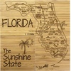 Totally Bamboo North Carolina State Puzzle 4 Piece Bamboo Coaster Set with Case(Florida)