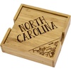 Totally Bamboo North Carolina State Puzzle 4 Piece Bamboo Coaster Set with Case(North Carolina)