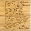 Totally Bamboo North Carolina State Puzzle 4 Piece Bamboo Coaster Set with Case(Rhode Island)